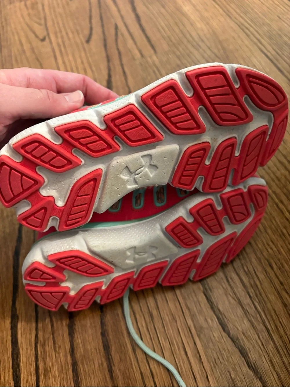 Under Armour Girl’s Coral and Mint Athletic Running Shoes